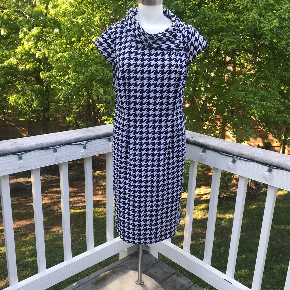 Plus Size Madison Leigh Houndstooth Dress